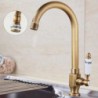 Baterie Pentru Chiuveta De Bucatarie Retro Alamă 360 De Grade Pivotant Cu Un Singur Mâner Baterie Cu Pârghie La Rece Bronz Antic